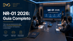 Executivos em reunião corporativa discutindo compliance NR-01 2026
